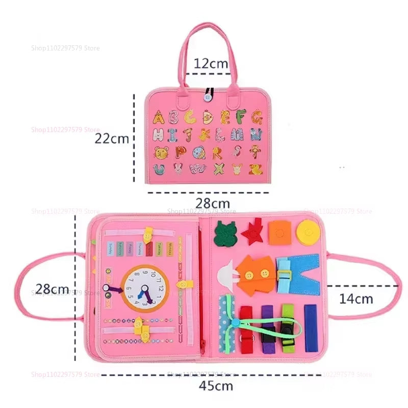 Toddler Busy Board for Montessori Sensory Toys Early Education Learning Fine Motor Skills Preshool Toddler Busy Book for Kids