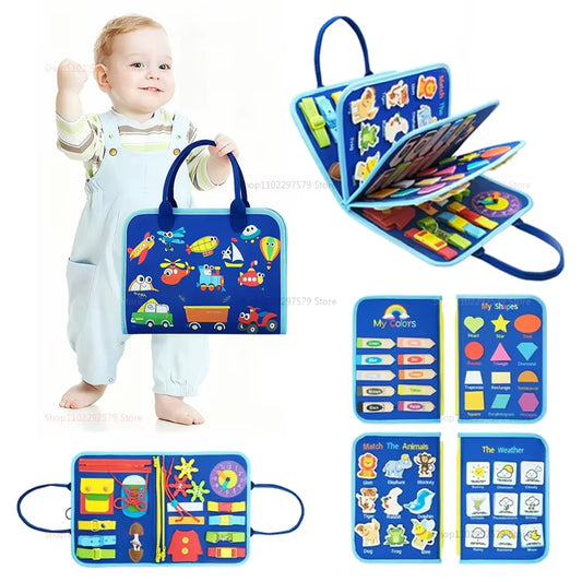 Toddler Busy Board for Montessori Sensory Toys Early Education Learning Fine Motor Skills Preshool Toddler Busy Book for Kids